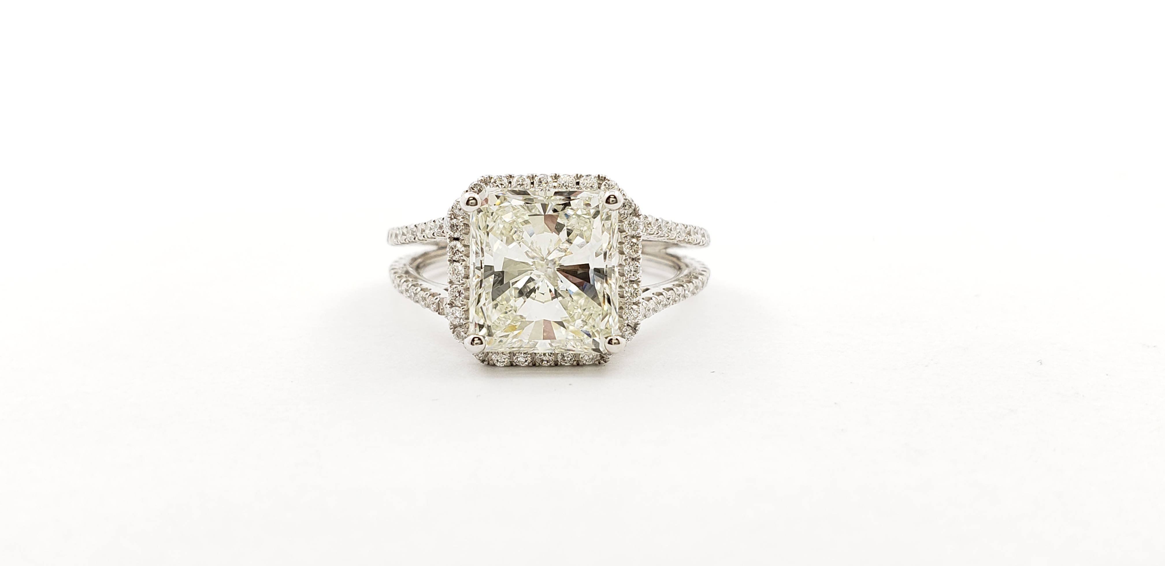 Radiant Diamond Ring with Halo